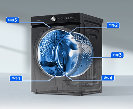 Samsung Front Load-Washer Dryer Black 11.5/8 KG WD11BB944DGBGU - Image 5